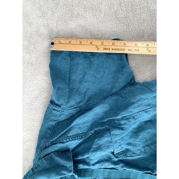 Athleta Women's Playa Tie Front Short Sleeve Linen Top Borealis Green Medium - Picture 9 of 12